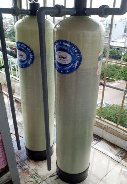 Lọc nước giếng khoan dân dụng  2 bình composite